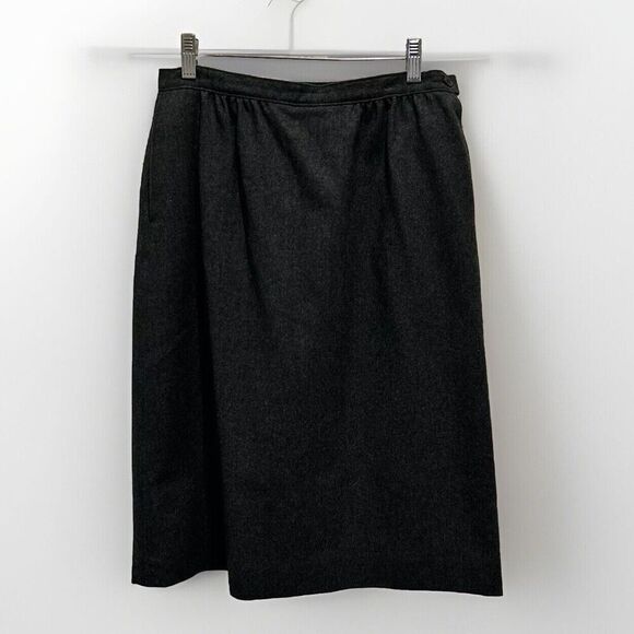 Vtg‎ Pendleton Skirt Womens Green Pure Virgin Wool Lined Pockets USA Waist 28” - Picture 1 of 8